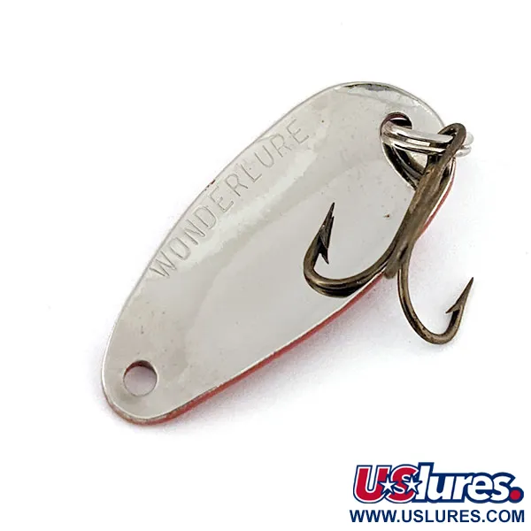Vintage  Acme Wonderlure, 3/16oz Red / White / Nickel fishing spoon #13907