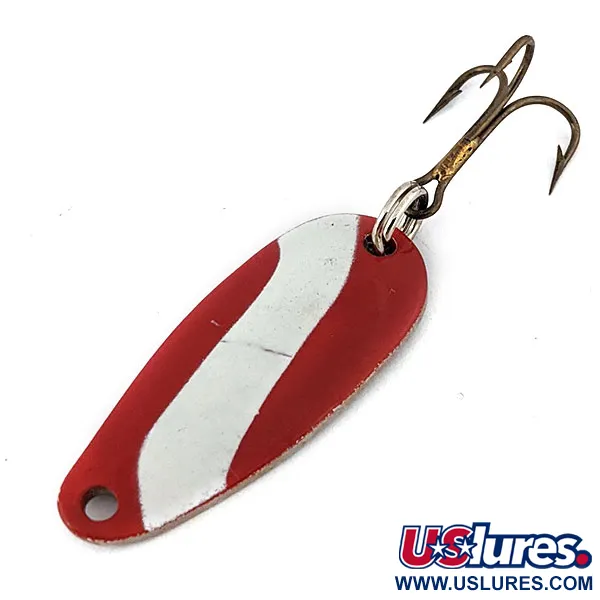 Vintage  Acme Wonderlure, 3/16oz Red / White / Nickel fishing spoon #13907