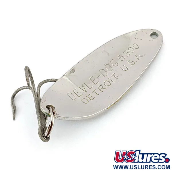 Vintage  Eppinger Dardevle Devle Dog 5300, 1/3oz Nickel fishing spoon #13908