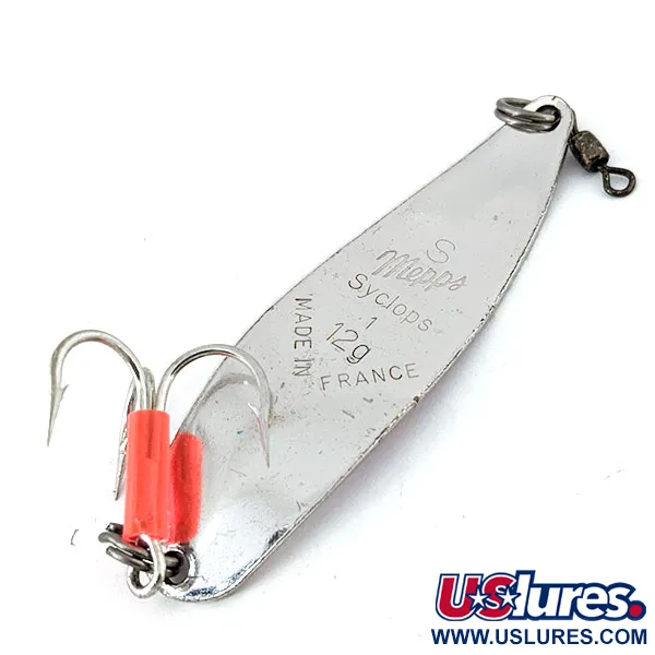 Vintage   Mepps Syclops 1, 2/5oz Silver fishing spoon #13920