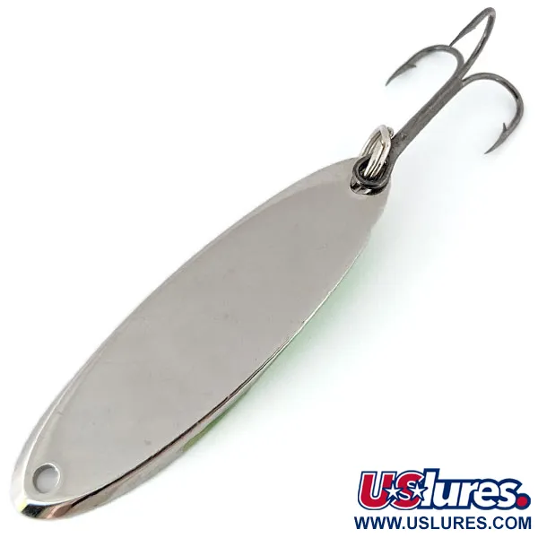 Vintage  Acme Kastmaster, 3/4oz Nickel / Green fishing spoon #13924