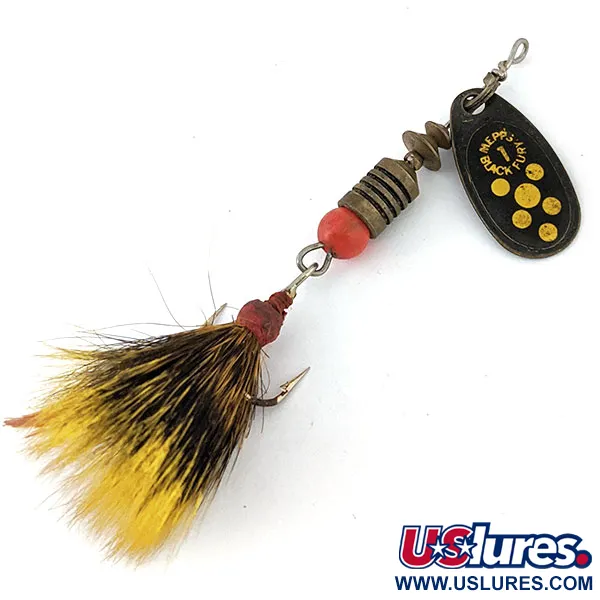 Vintage   Mepps Black Fury 1 Dressed (squirrel tail), 1/8oz  spinning lure #13929