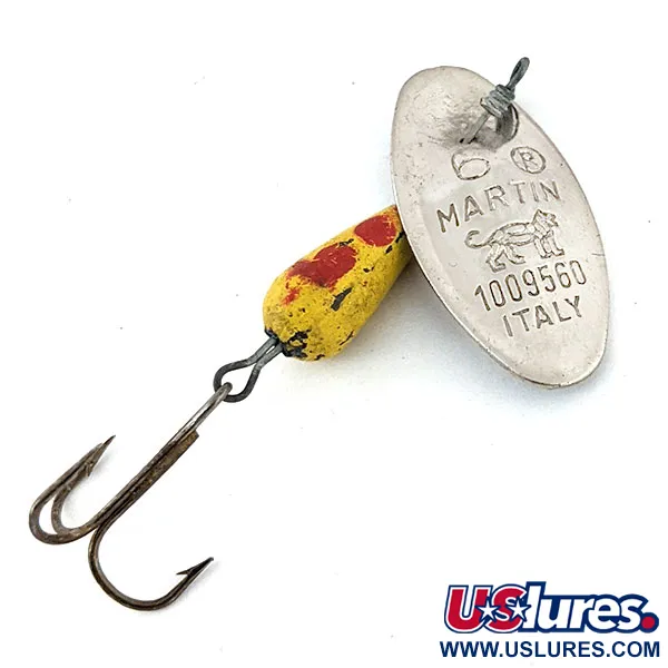 Vintage   Panther Martin 6, 3/16oz Nickel / Yellow spinning lure #13930