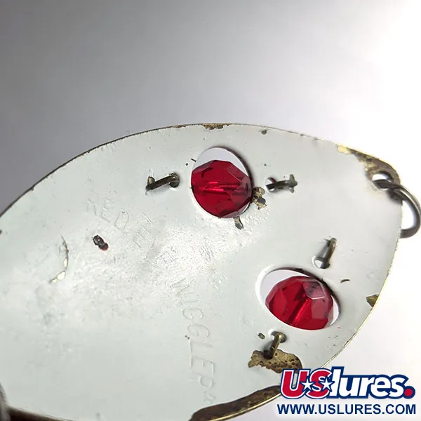 Vintage  Eppinger Red Eye Wiggler , 1oz White / Red fishing spoon #13931