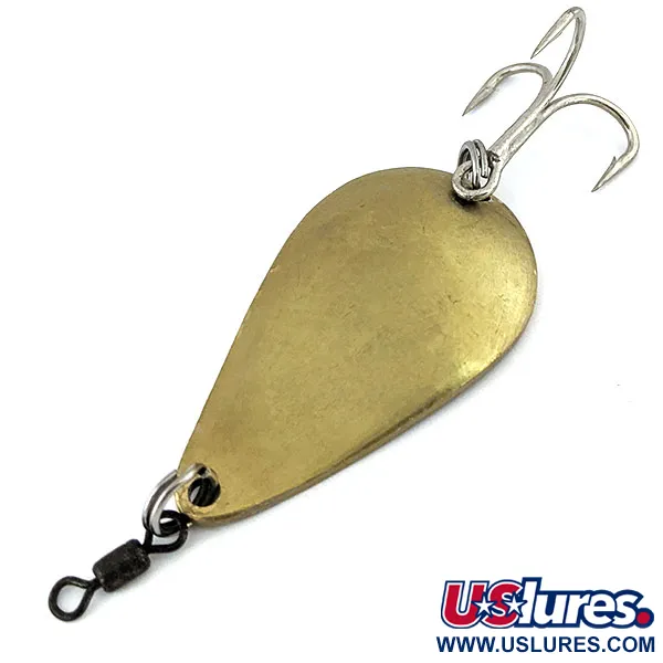 Vintage  Acme K.O. Wobbler , 3/4oz Brushed Brass fishing spoon #13932