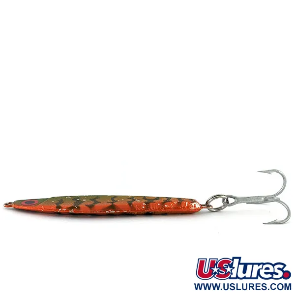Vintage   Luhr Jensen Nordic #60 Jig Lure UV, 2oz Fire Tiger fishing spoon #13958