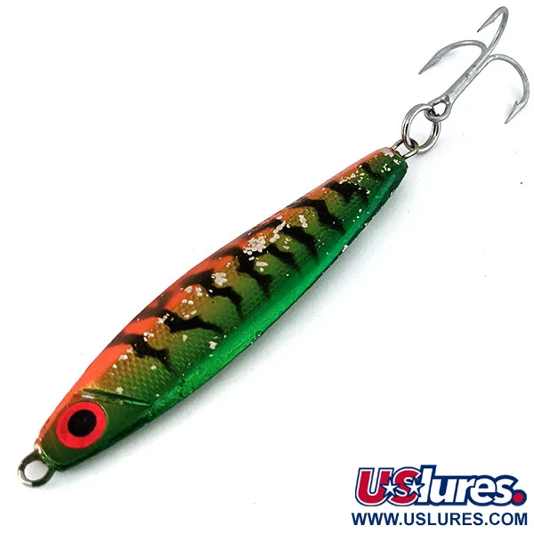 Vintage   Luhr Jensen Nordic #60 Jig Lure UV, 2oz Fire Tiger fishing spoon #13958