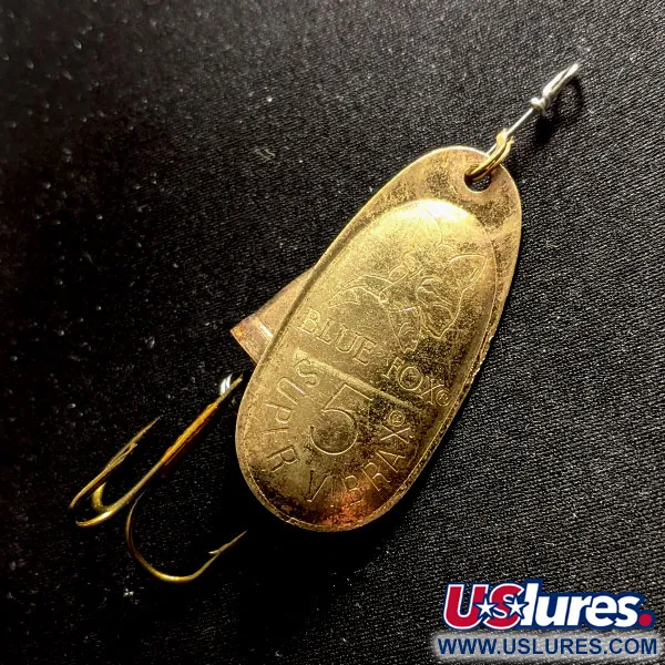 Vintage   Blue Fox Super Vibrax 5, 1/2oz Brass spinning lure #13968