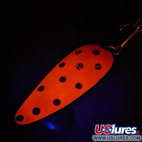 Vintage   Worth Chippewa Steel Spoon , 1/2oz Red / Black / Nickel fishing spoon #13972