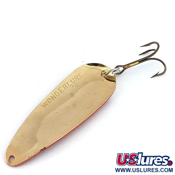 Vintage  Acme Wonderlure, 2/5oz Red / White / Gold fishing spoon #13973