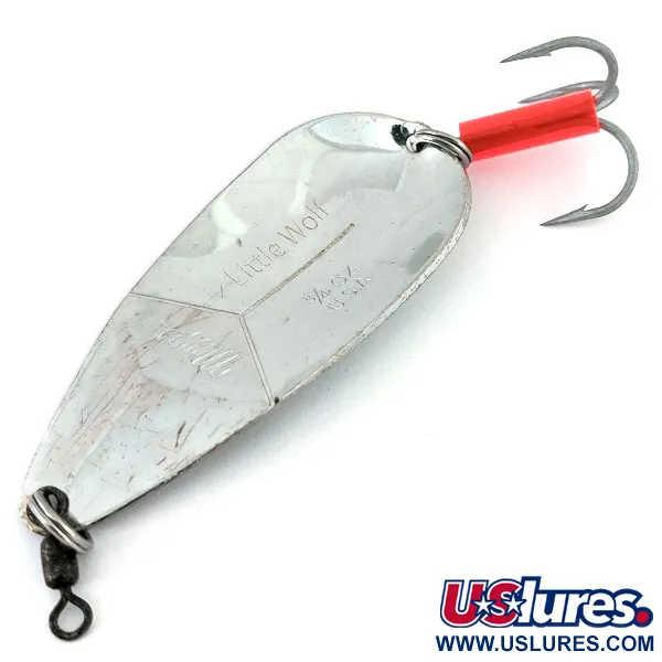 Vintage   Mepps Little Wolf, 3/4oz Silver fishing spoon #13995