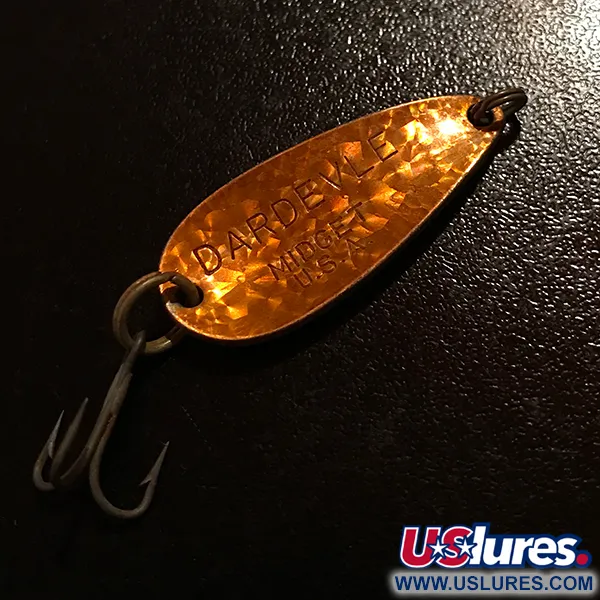 Vintage  Eppinger Dardevle Midget Crystal, 3/16oz Crystal Copper fishing spoon #14013