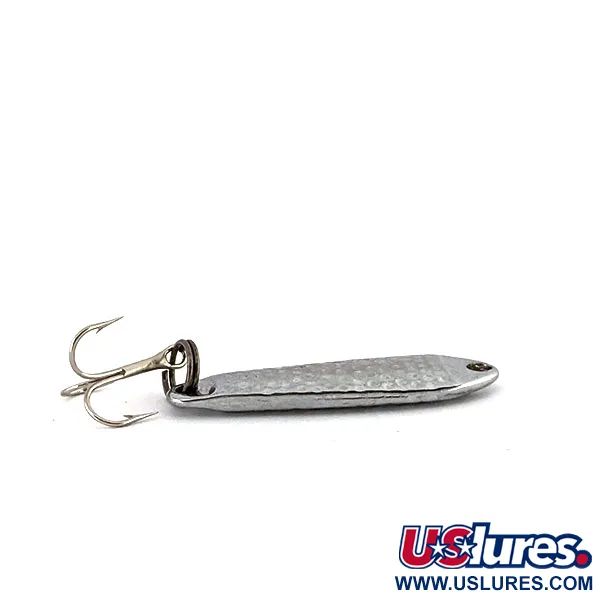 Vintage   Hopkins Shorty 75 Jig Lure, 3/4oz Hammered Nickel fishing spoon #14024