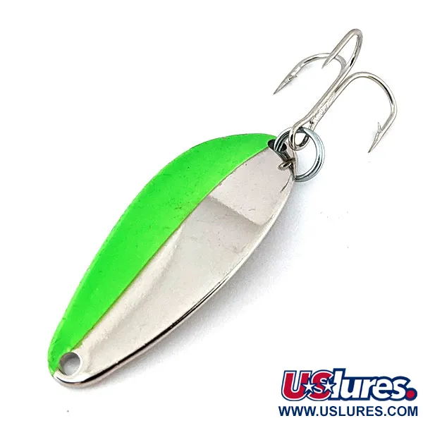 Vintage   Acme Little Cleo, 1/4oz Nickel / Green fishing spoon #14026