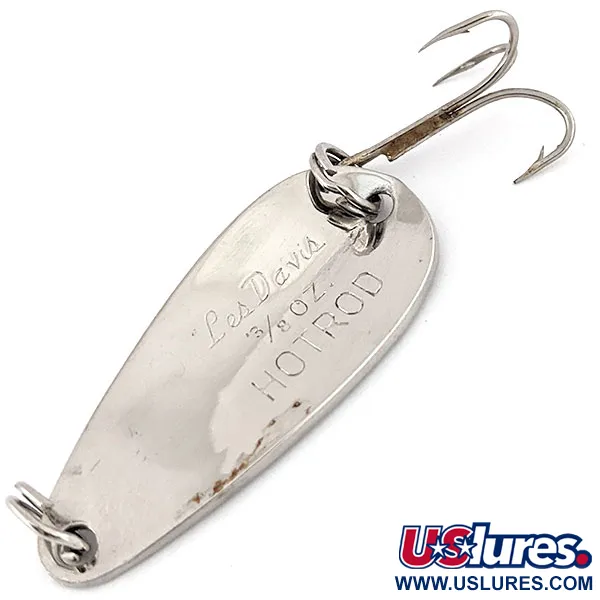 Vintage  Luhr Jensen Les Davis Hotrod, 2/5oz Nickel / Red fishing spoon #14031