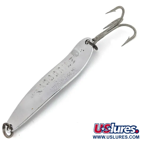 Vintage  Luhr Jensen Krocodile #4, 1/2oz Nickel fishing spoon #14066