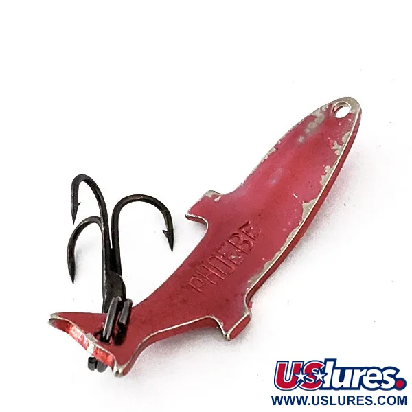 Vintage   Acme Phoebe, 3/32oz Red Metallic fishing spoon #14077