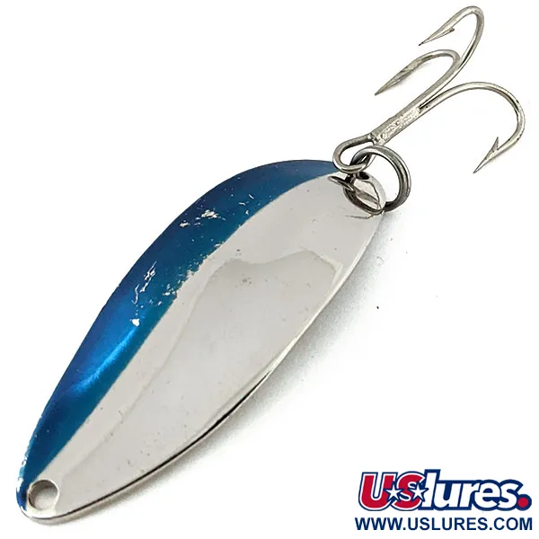 Vintage  Seneca Little Cleo (Hula Girl), 1/2oz Nickel / Blue fishing spoon #14078