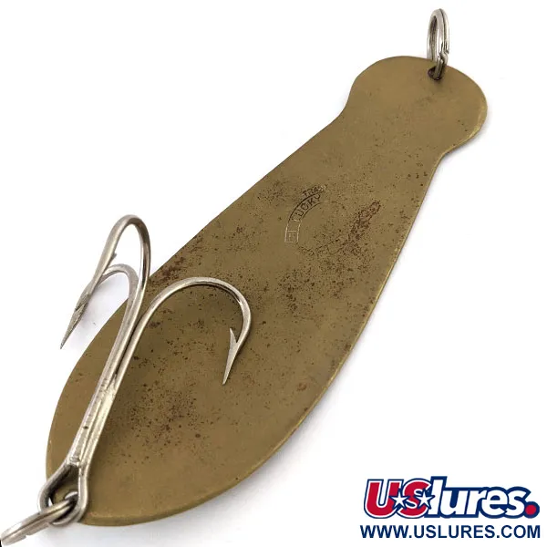 Vintage   Lucky Strike Heavy, 1 1/3oz Matte Brass fishing spoon #14085