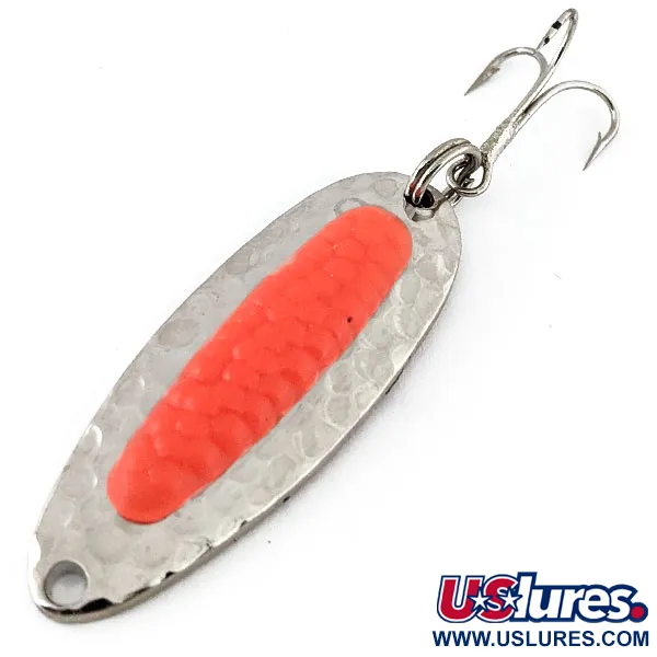 Vintage   Blue Fox Pixee UV, 1/4oz Hammered Nickel / Pink fishing spoon #14092