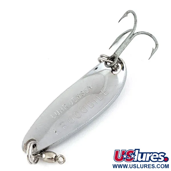 Vintage  Luhr Jensen Krocodile, 1/3oz Hammered Nickel fishing spoon #14095