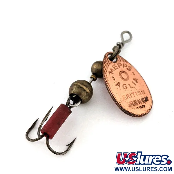 Vintage   Mepps Aglia 0, 3/32oz Copper spinning lure #14128