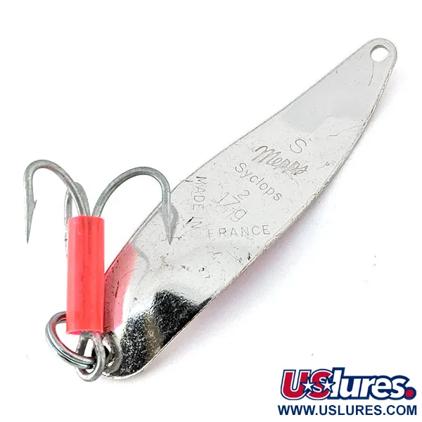 Vintage   Mepps Syclops 2, 3/5oz Silver / Pink fishing spoon #14156