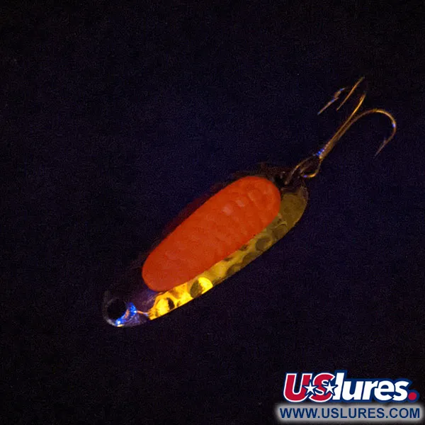 Vintage   ​Nebco Pixee , 1/8oz Hammered Nickel / Pink fishing spoon #14161