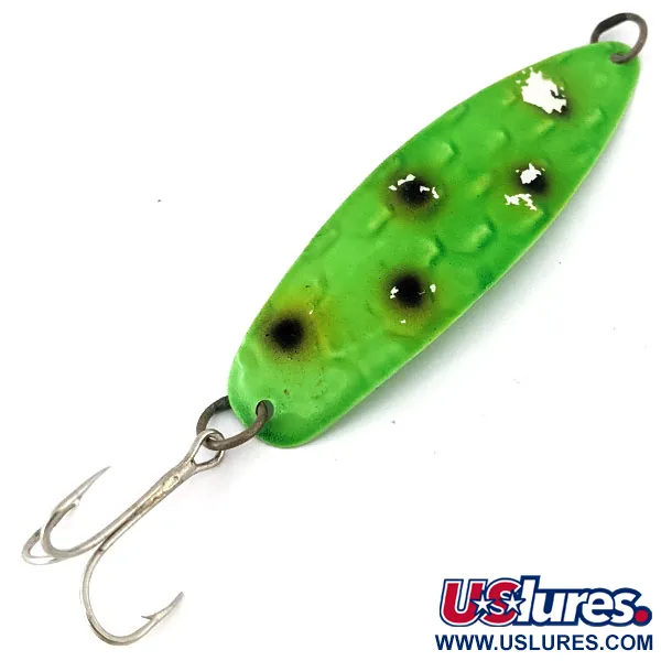 Vintage   Luhr Jensen Flutter Spoon, 3/16oz Green fishing spoon #14181