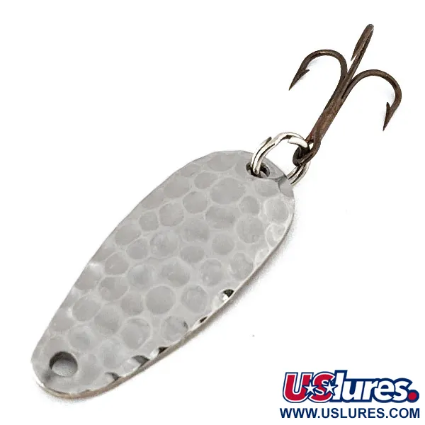 Vintage  Acme Wonderlure, 3/16oz Hammered Nickel fishing spoon #14182