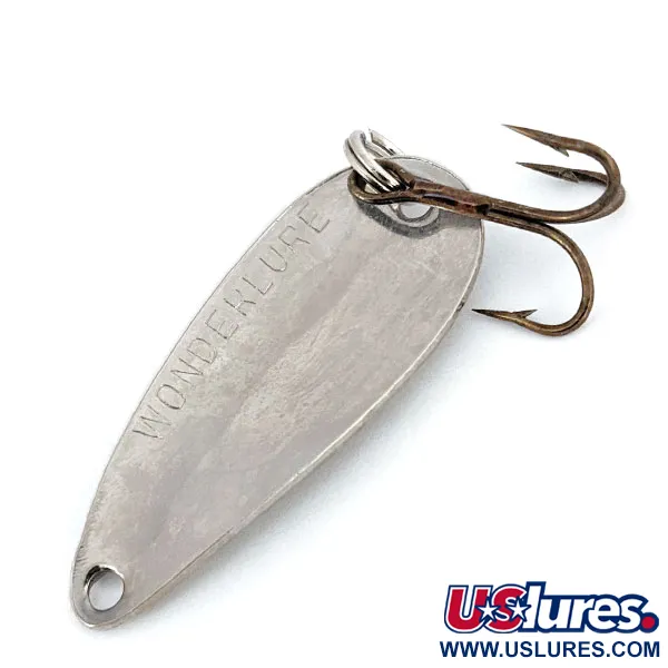 Vintage  Acme Wonderlure, 1/4oz Hammered Nickel fishing spoon #14183