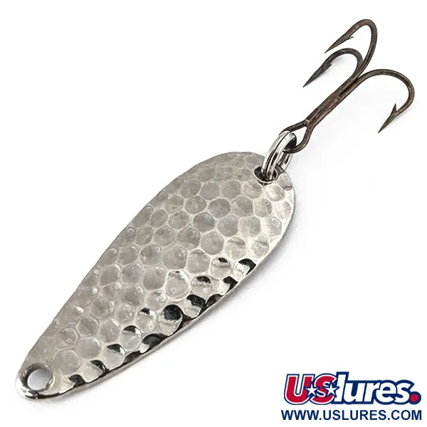 Vintage  Acme Wonderlure, 1/4oz Hammered Nickel fishing spoon #14183