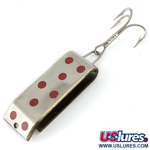 Vintage   Jake's Lures Lil Jake, 1/3oz Nickel / Red fishing spoon #16053