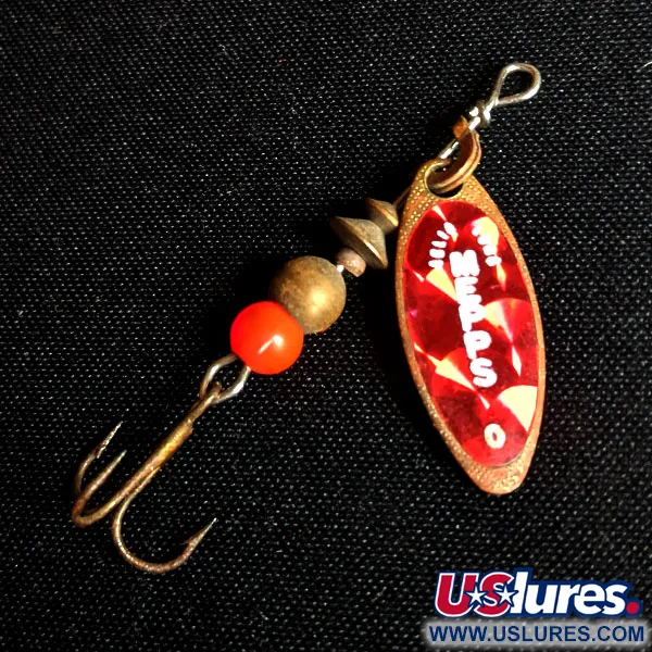 Vintage   Mepps Aglia Long 0, 3/32oz Red / Bronze (Brass) spinning lure #14224