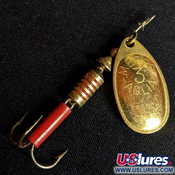 Vintage   Mepps Aglia 3, 1/4oz Gold spinning lure #14226