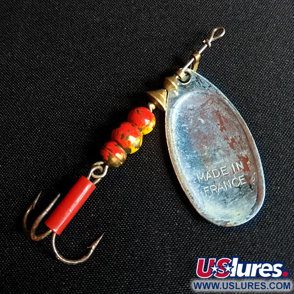 Vintage   Mepps Aglia 4, 1/3oz Black / White / Silver spinning lure #14227