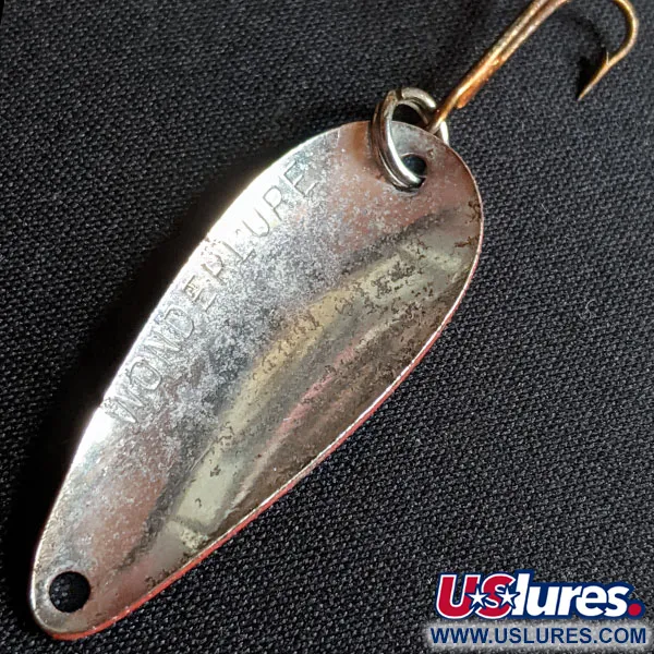 Vintage  Acme Wonderlure, 1/4oz Red / White / Nickel fishing spoon #14229