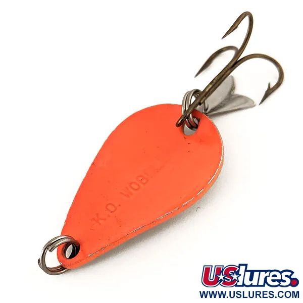Vintage  Acme K.O. Wobbler , 1/4oz Orange / Nickel fishing spoon #14231