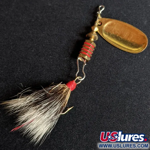 Vintage   Mepps Comet 3 Dressed (squirrel tail), 1/4oz White / Black / Gold spinning lure #14250