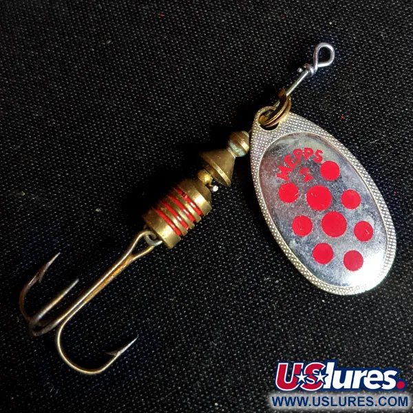 Vintage   Mepps Aglia 2, 3/16oz Silver / Red spinning lure #14255