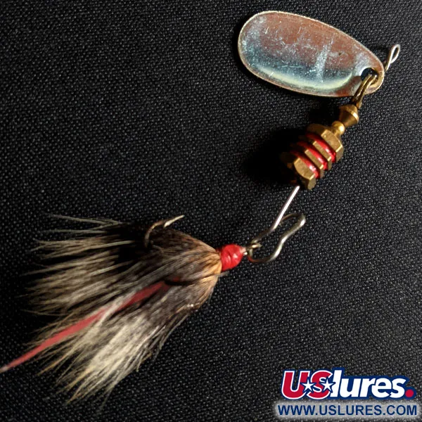 Vintage   Mepps Comet 1 Dressed (squirrel tail), 1/8oz White / Silver spinning lure #14256