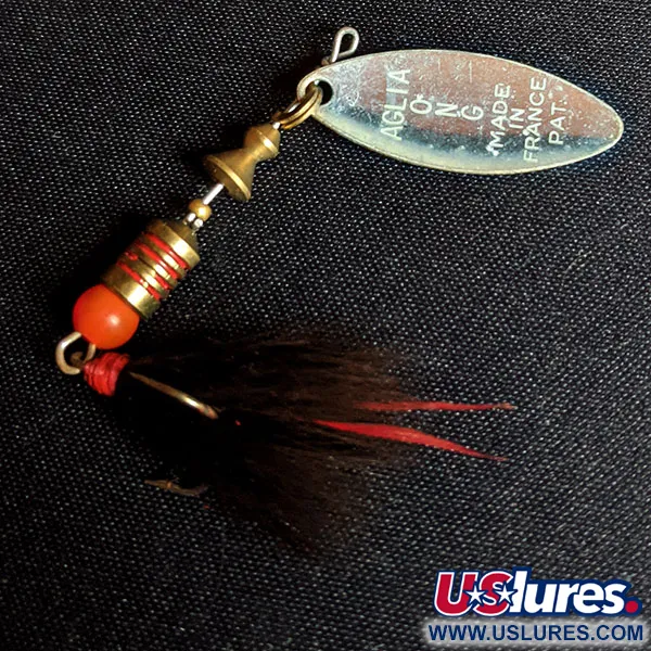 Vintage   Mepps Aglia Long 1 Dressed (squirrel tail), 3/16oz Silver spinning lure #14258