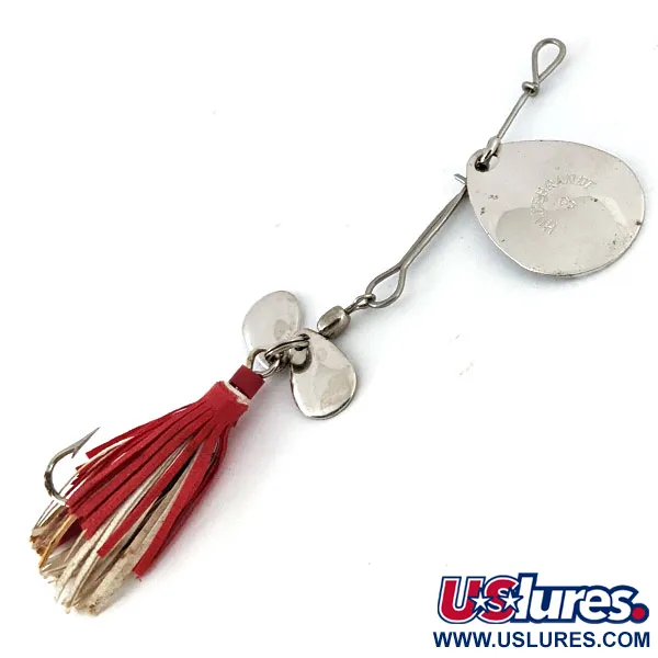 Vintage  Hildebrandt Spinners Hildebrandt 3, 3/32oz Nickel / Red spinning lure #14260
