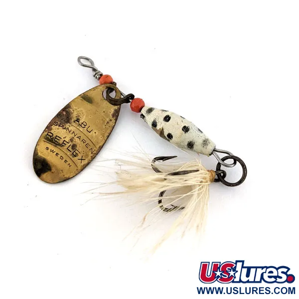 Vintage  Abu Garcia Abu Reflex, 1/8oz Black / White / Gold spinning lure #14264