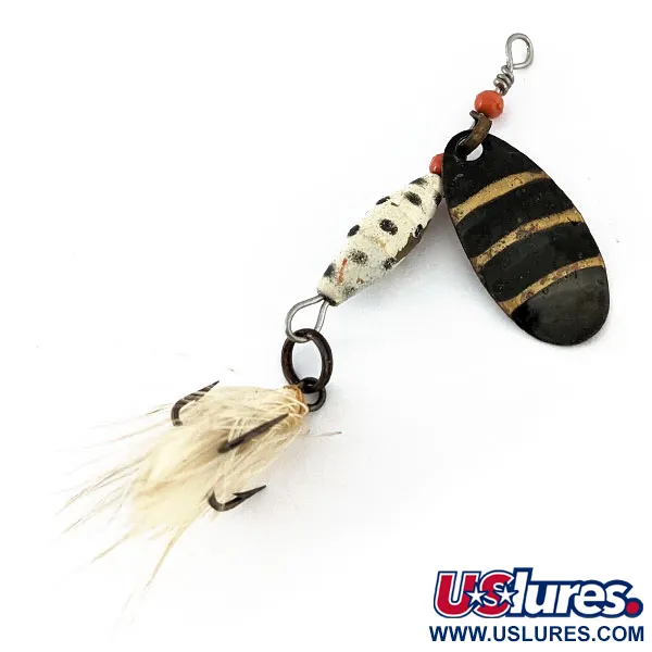 Vintage  Abu Garcia Abu Reflex, 1/8oz Black / White / Gold spinning lure #14264