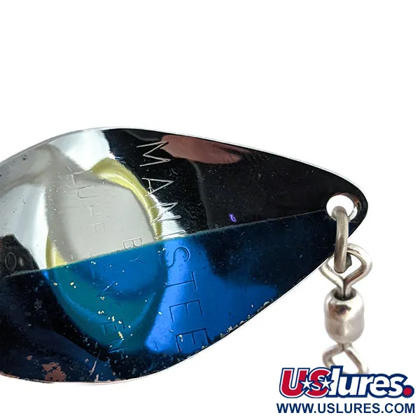 Vintage  Luhr Jensen Manistee 3, 1/3oz Silver / Blue fishing spoon #14270