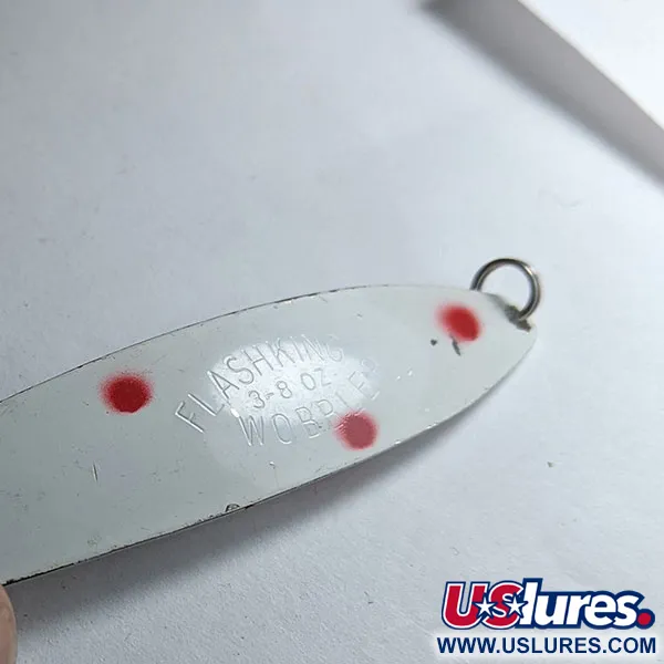 Vintage   Acme Flash-King Wobbler, 2/5oz White / Red fishing spoon #14304