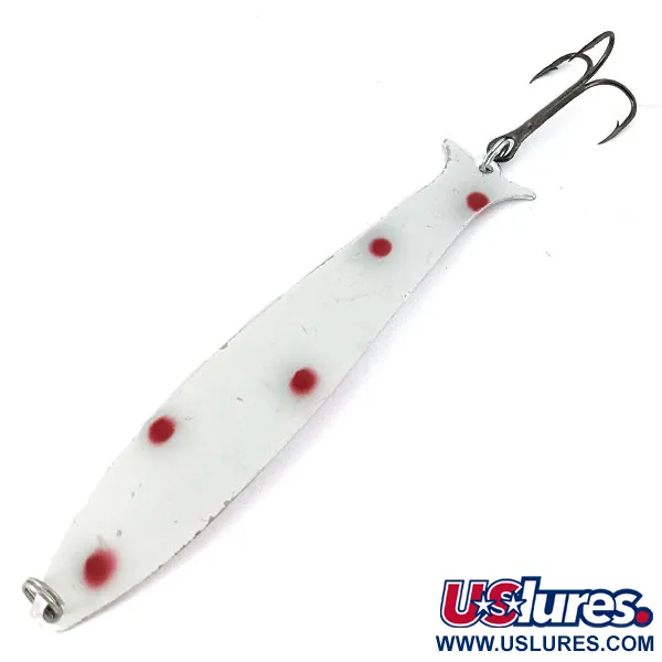 Vintage   Acme Flash-King Wobbler, 2/5oz White / Red fishing spoon #14304