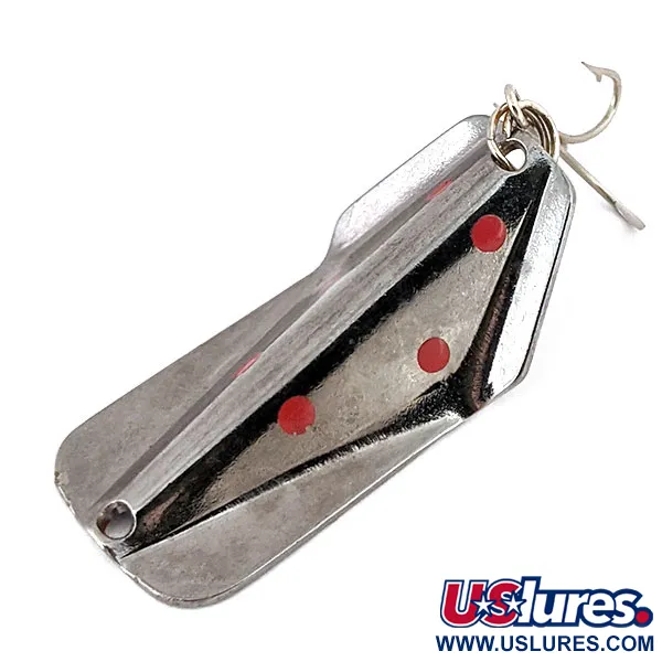 Vintage   Jake's Lures Wobbler, 1/3oz Nickel / Red fishing spoon #14314