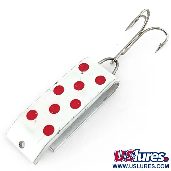 Vintage   Jake's Lures Lil Jake, 1/3oz White / Red fishing spoon #14326
